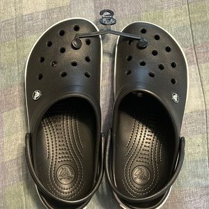 NWT Black and White Crocs M8 W10